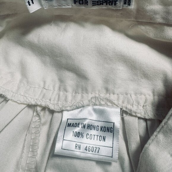 Y2K WOMENS Pants DropWaist Pleated Tapered Creamy White 100% Cotton BOHO SZ11 - Picture 8 of 11